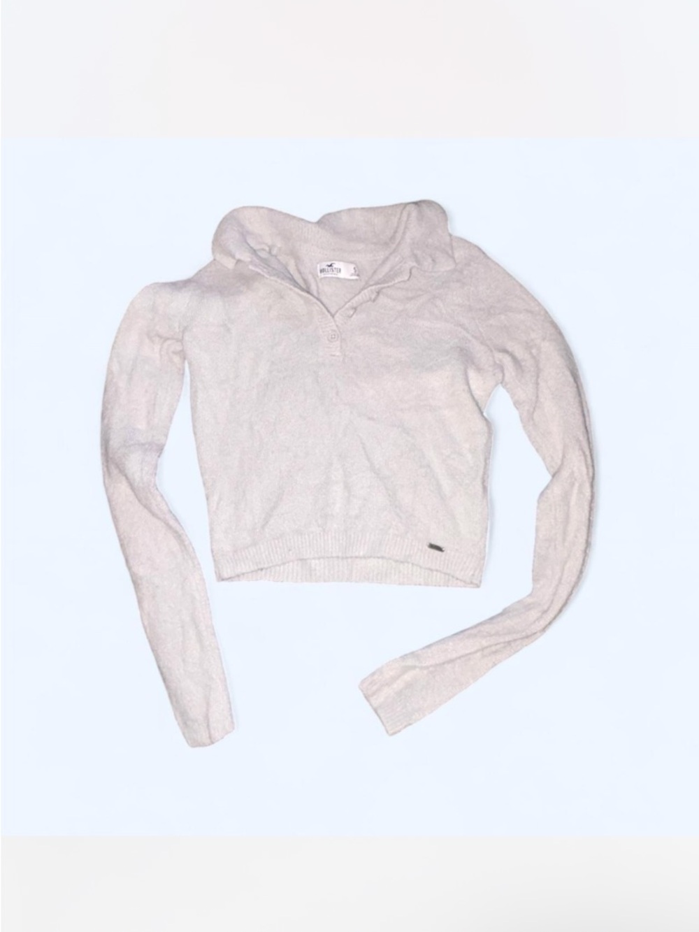 Hollister Light Gret Cropped Sweater